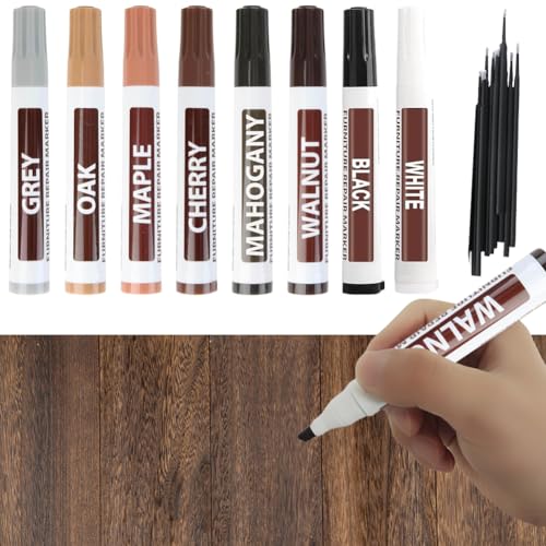 Möbelmarker Ausbesserung,Holzmöbel Reparaturset,8 Stück Holz Kratzer Reparatur Marker,Filzstift,Reparatur Set für Parkett,Möbelreparatur Set