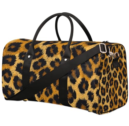 Travel Duffle Bag Animal Print Leopard Gym Bags for Men Women Travel Duffel Bags with Adjustable Shoulder Strap Carry On Weekender Bag