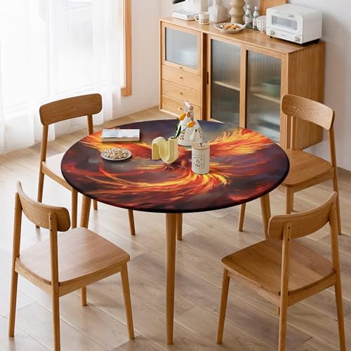 Nappe ronde extensible de 101 à 129 cm Fantasy Phoenix imperméable - 8
