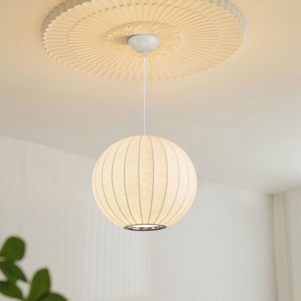 Pendant Lights Japanese Silk White Lantern Fabric Silk Ceiling