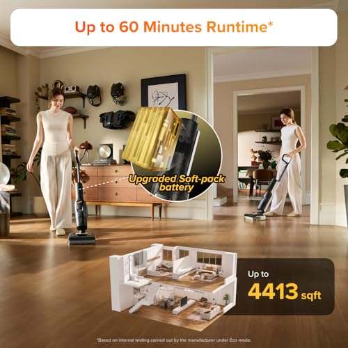 roborock F25 LT Wet Dry Vacuum Cleaner and Mop, 20000Pa Cordless Vacuum Mop Combo, 194°F High Temperature Self Cleaning & Hot Air Flash Drying, 180° Lie-Flat Hard Floor Cleaner, Edge to Edge Cleaning by roborock - Image 7