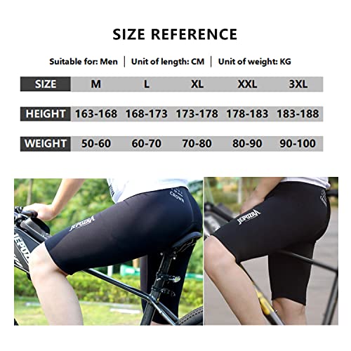 JEPOZRA Cycling Bib Shorts Padded Mountain Bike Shorts for Men Compression Shorts with Silicone Cushion Road Bike Leggings Black