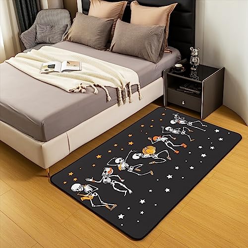 Halloween Skull Area Rug Star Pumpkin Living Room Rugs Set for Kids Boys Girls Gothic Skeleton Decorative Carpet Halloween Decor Accent Rug Area Rug 100 * 150cm - Image 4