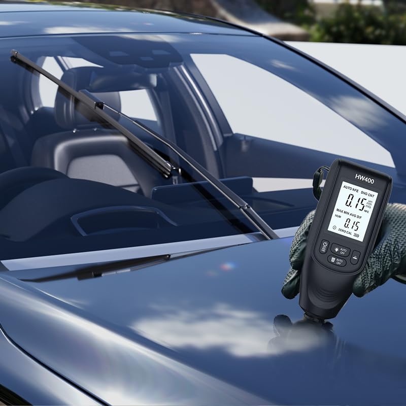 Image of STHIRADigital Car Paint Thickness Gauge for Fe & NFe Coating, Automotive Coating Thickness Meter Gauge 0~2000um Range, Auto Paint Meter, Paint Mil Thickness Meter, LCD Backlight, Battery Not Included