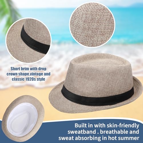 Haysandy 10 Pack Sombreros Fedora 1920s para Hombre miniatura 6