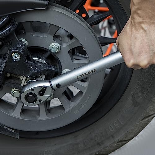 Uyecove 3/8-Inch Drive Click Torque Wrench 4 Pcs Set, Torque Wrench 3/8 Drive 10~100Ft/13.6-135.6N.m, Extention Bar 3/8'' To 1/2'' Adaptor And 3/8'' To 1/4'' Adaptor, Dual-Direction Quick Release #TOP6