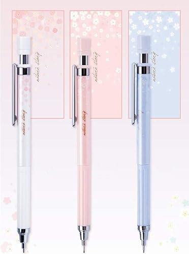 Miniatura 4 de Cherry - Juego de lápices mecánicos con plomo, 3 lápices mecánicos de 0.020 in con 3 unidades de minas HB para escribir borradores, dibujos,