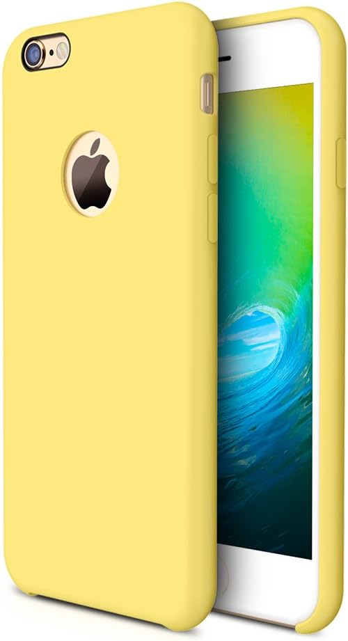 TORRAS [Love Series iPhone 6S Case/iPhone 6 Case, Liquid Silicone Rubber Shockproof Case with Soft Microfiber Cloth Cushion Compatible with iPhone 6 / 6S, Yellow image