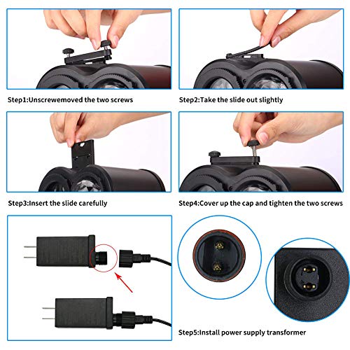 KOOT Christmas Snowflake Lights Projector 2 in 1 Ocean Wave Light with 12 Switchable Patterns Waterproof Outdoor Landscape Light for Celebration Christmas Birthday and Holiday Decoration