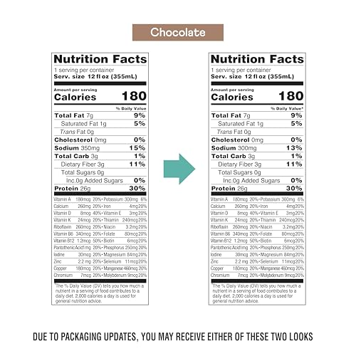 Image of OWYN Only What You Need High Protein Shake, Chocolate and Vanilla Flavored, 26g Protein, 0g Sugar, 3g Fiber, Dairy Free, Plant Based Protein Drink, 12 Count