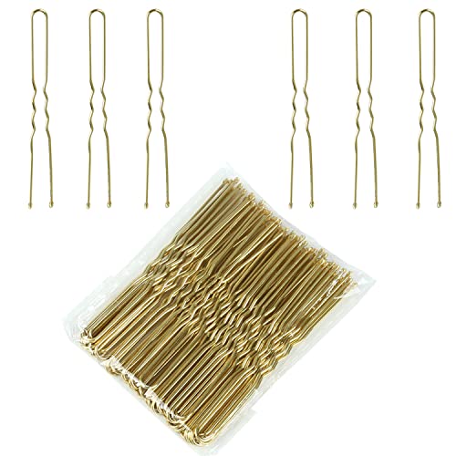 Bun Pins U Shaped Bobby Pins - 50 Pcs Hair Clips for Women & Girls (Blonde)