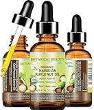 Botanical Beauty Certified Organic KUKUI NUT OIL 100% Pure Natural Virgin Unrefined Cold-Pressed Carrier Oil for Face, Skin, Body, Hair, Lip, Nails. Rich in Vitamin E 0.5 Fl Oz 15 ml.