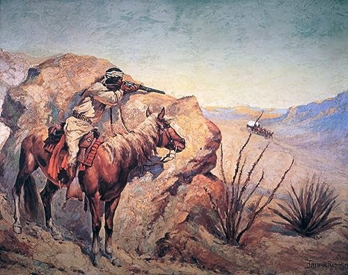 Peinture murale Embuscade de Frederic Remington, affiche impression toile 60x90