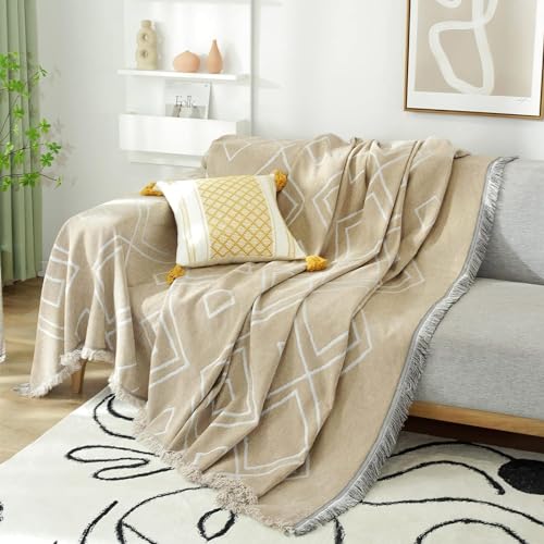 Extra groß Plaid Sofaüberwurf XXL Ecksofa Überwurf rutschfest Grand Plaid für XXL Sofa Chenille Sofabezug Überwurf Waschbar (#47,180x130cm)