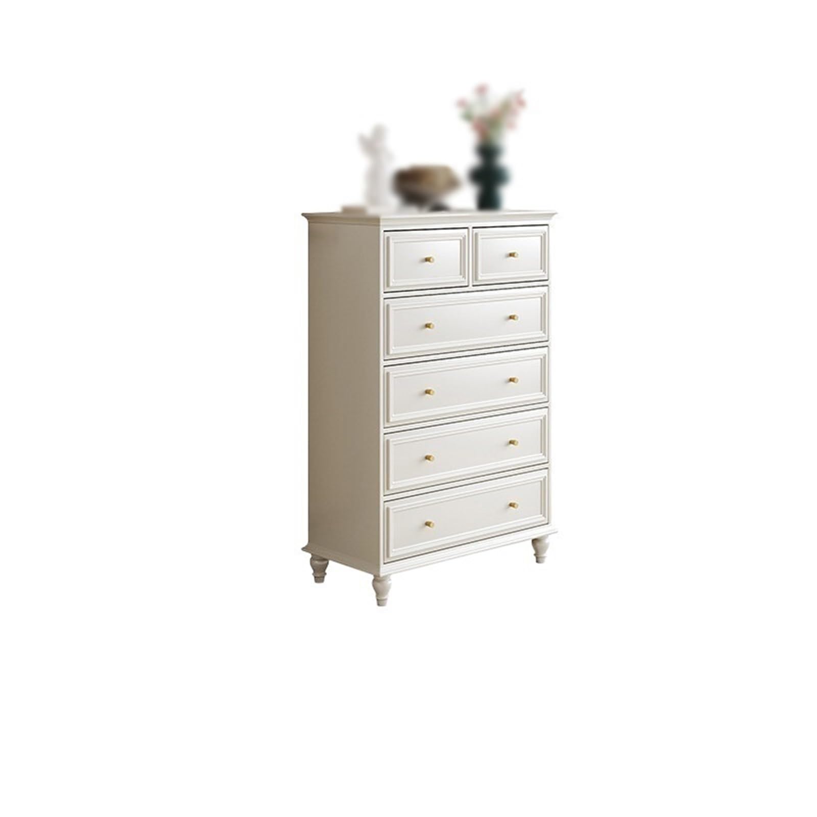 Dh2yjnbf3 Bedroom Dresser With 6 Drawers Wooden Storage Tower Chest Of For Bedroom, Hallway, Closets Storage Organizer(White)