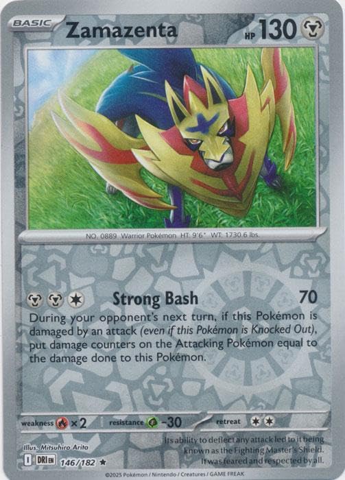 Pokemon - Zamazenta 146 182 - Destined Rivals - Reverse Foil - Single Card