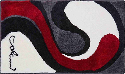 Grund COLANI Exklusiver Designer Badteppich 100% Polyacryl, ultra soft, rutschfest, ÖKO-TEX-zertifiziert, 5 Jahre Garantie, Colani 7B, Badematte 80x150 cm, grau-weiss