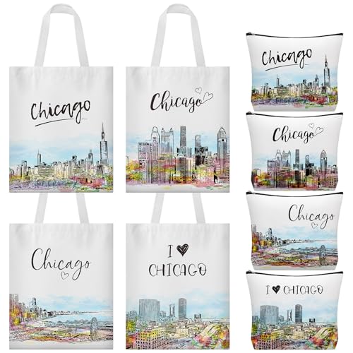 8 Pcs Watercolor Chicago Souvenirs Gifts for Women Girls Include ...