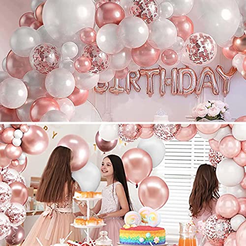 Balões de Festa de Aniversário 123 Peças, Balões de Aniversário, Balões Rosa, Combinação de Balão de