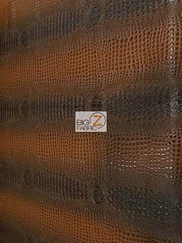 DuroLast™ Florida Gator 3D Embossed Vinyl Fabric by The Yard 2 Tone 3D Crocodile DIY Upholstery Accessories Apparel (Honey Caramel)