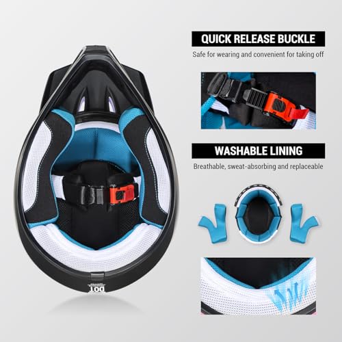 Youth Dirt Bike Helmet DOT Certified – Full Face Motorcycle