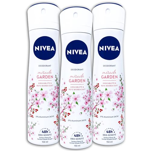 3er Pack NIVEA Deospray miracle Garden Kirschblüte Deodorant 3 x 150 ml