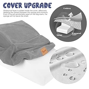 Topmart High Density Extended Foam Dog Ramp&Steps 2 Tiers,11.8" High,Non-Slip Dog Stairs,Soft Foam Dog Ladder with Waterproof Cover,Best for Dogs Injured,Older Cats,Pets with Joint Pain Topmart High Density Extended Foam Dog RampSteps 2 Tiers118 HighNon Slip Dog StairsSoft Foam Dog Ladder with Waterproof CoverBest for Dogs InjuredOlder CatsPets with Joint Pain