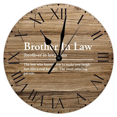 PVC-Wall-Clock-Brother-in-Law-Definition-Numeral-Clocks-Primitive-Sayings-Roman-Numerals-Clock-Typography-Wall-Art-12in-Battery-Operated-Country-Frameless-Clocks-for-Home-Living-Room-Dining PVC Wall Clock Brother in Law Definition Numeral Clocks Primitive Sayings Roman Numerals Clock Typography Wall Art 12in Battery Operated Country Frameless Clocks for Home Living Room Dining