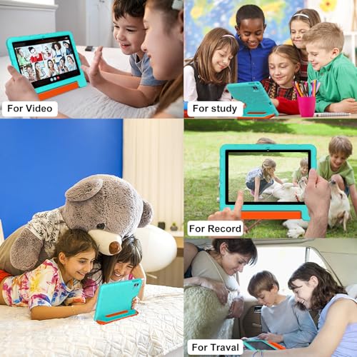 Image of ZIOVO 2026 Kids Tablet 10 inch Android 14 Tablets for Kid Octa-Core, 20GB+128GB (TF 1TB), Toddler Tablet with Shockproof Case, 5GHz WiFi 6, Parental Control, Face Unlock, Split Screen, BT5.0-Green