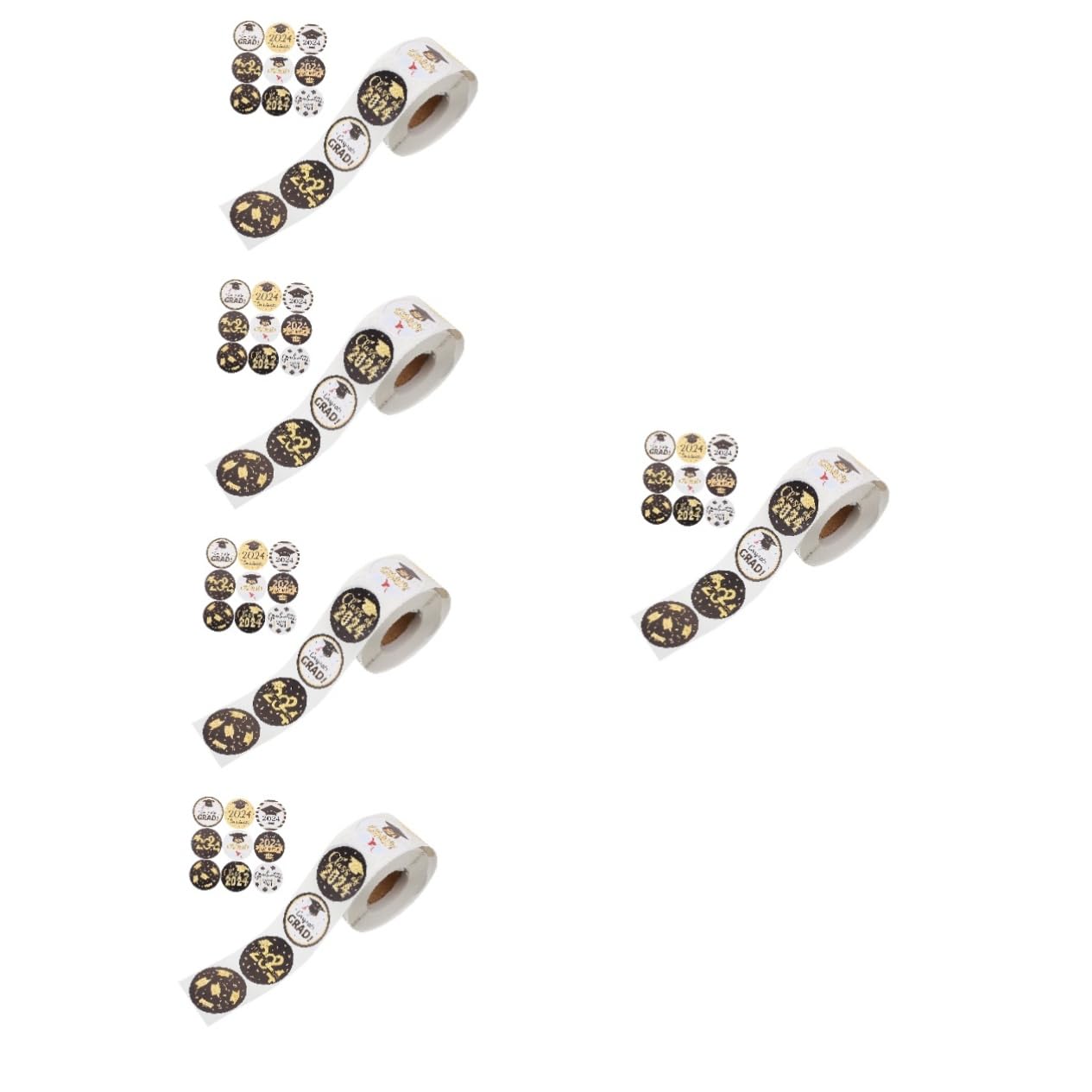 TEHAUX 5rotoli Adesivi Decorativi Per Etichette Adesive Auto-adesive Per Confezioni Biglietti e Sacchetti Dolci