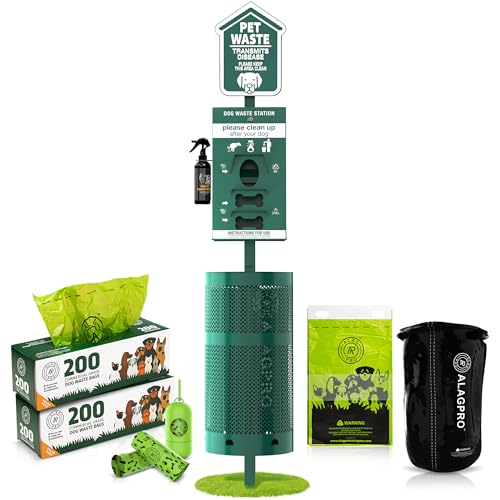 ALAGPRO NEW 2025 Dog Waste Station Outdoor With Hand Sanitizer Bottle, Commercial Pet Poop Station,...