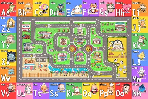 J Rombol Kids Road Rug 4x6