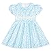 DSL Abiti per Ragazze Principessa Floreale a Strisce Abiti Estivi Casual per Bambini Vintage Colletto per Bambole A-Line Party Sundress
