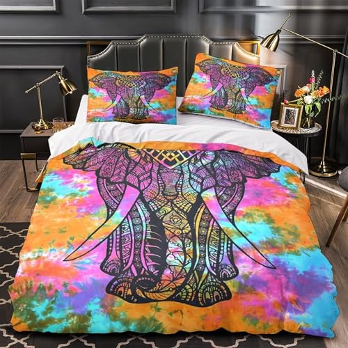 Housse de couette éléphant 200x200 microfibre douce et zippée - 2