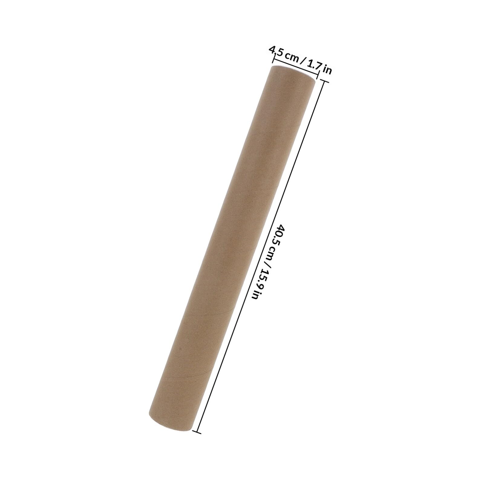 Lot de 6 Tubes Tubes à Dessin en Papier Kraft Cartonné Diamètre Intérieur 45 Mm Épaisseur 3 Mm Longueur 40 Cm Bouchons Plastiques pour Affiches et Œuvres D'art Solution