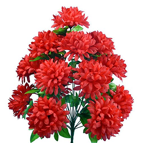 Floweroyal 12 stuks kunstzijden chrysantenbloemen voor thuis, tuin, feest, kantoor, café, thuis (crèmewit