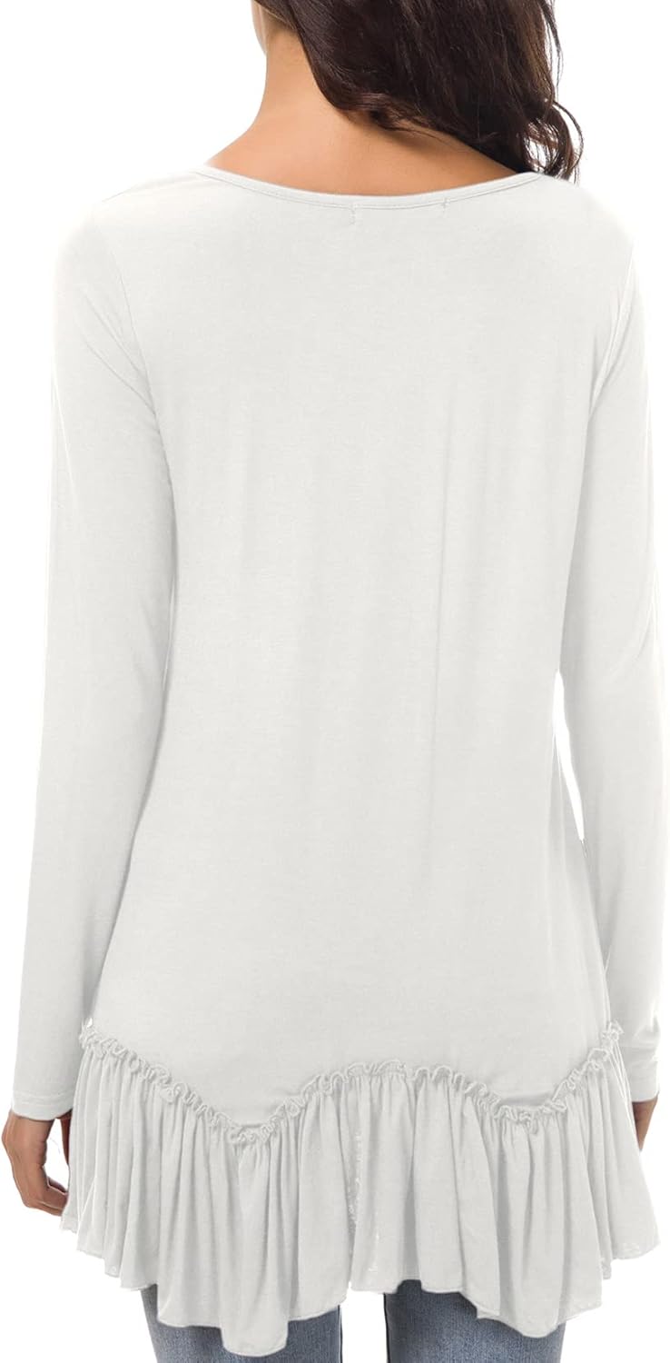 Urban CoCo Women's Casual T-shirt Solid Long Sleeve Tunic Tops - Image 5