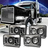 4x6 Inch LED Headlights 60W [DOT Approved] Compatible with Kenworth T800 T600 Peterbilt 379...