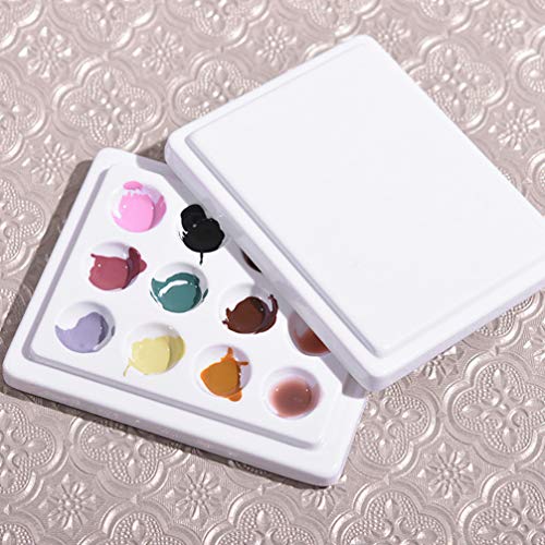 Minkissy Keramische Palet 12 Goed Nail Art Palet Make-Up Palet Schilderen Mixing Trays Voor Make Aquarel Acryl Olieverf - Afbeelding 4