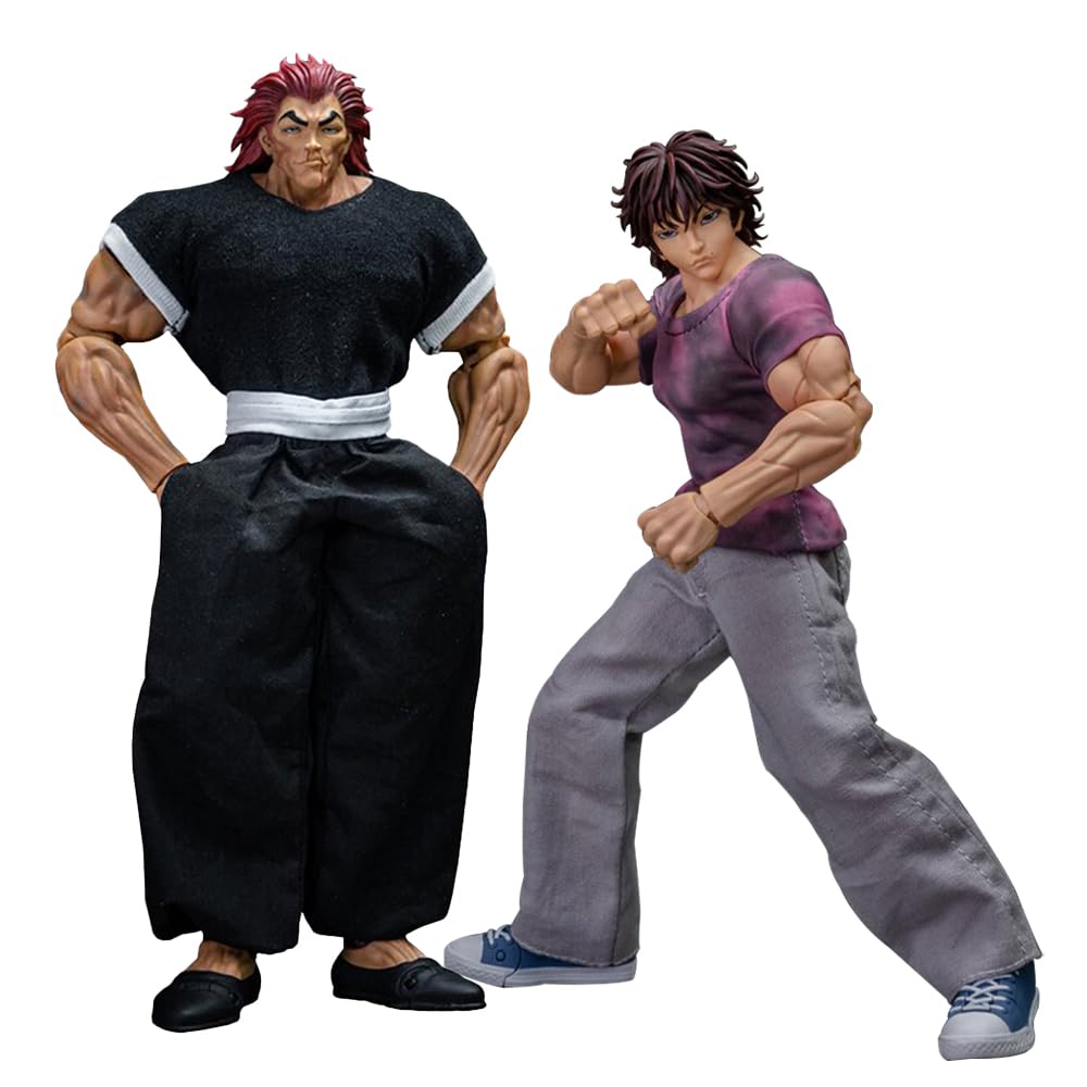 Zhongkaihua Hanma Yujiro & Hanma Baki Action-Figur mit beweglichen Gelenken, austauschbarem Zubehör und abnehmbarer Kleidung, sammelbares Anime-Statuettenmodell