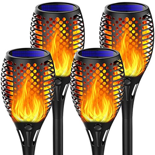 Marlrin Solar Lights Outdoorã€2022 Upgradedã€‘, Solar Torch Lights with Flickering Flame, Waterproof Solar Tiki Torches Flame Lights Landscape Lighting, Auto On/Off for Garden Pathway Yard Patio DÃ©cor