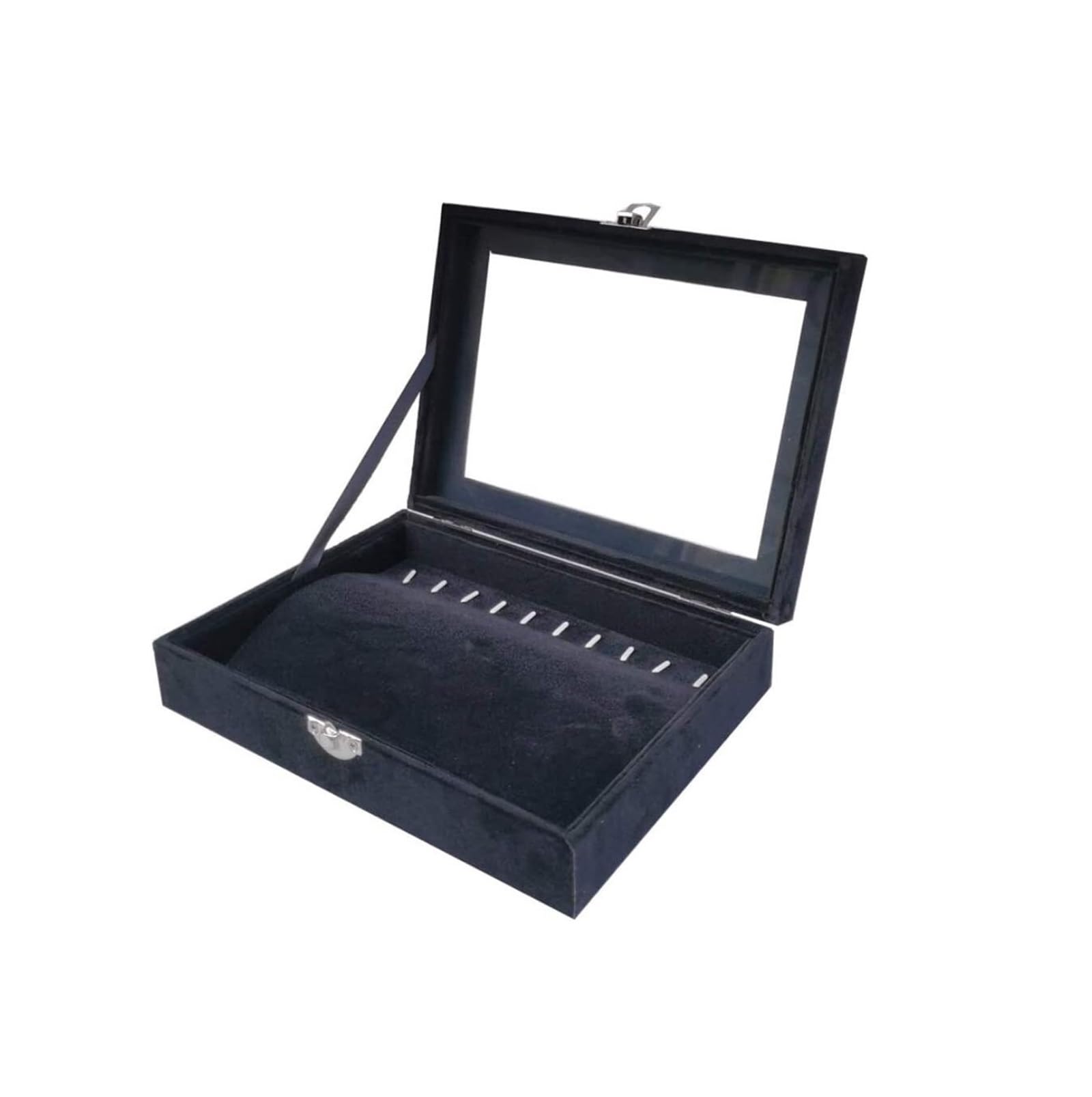Scatole Per Gioielli Scatola portaoggetti for collane con 10 ganci, con coperchio trasparente, piccolo vassoio for gioielli for oggetti da collezione impilabile Cofanetti E Scatole