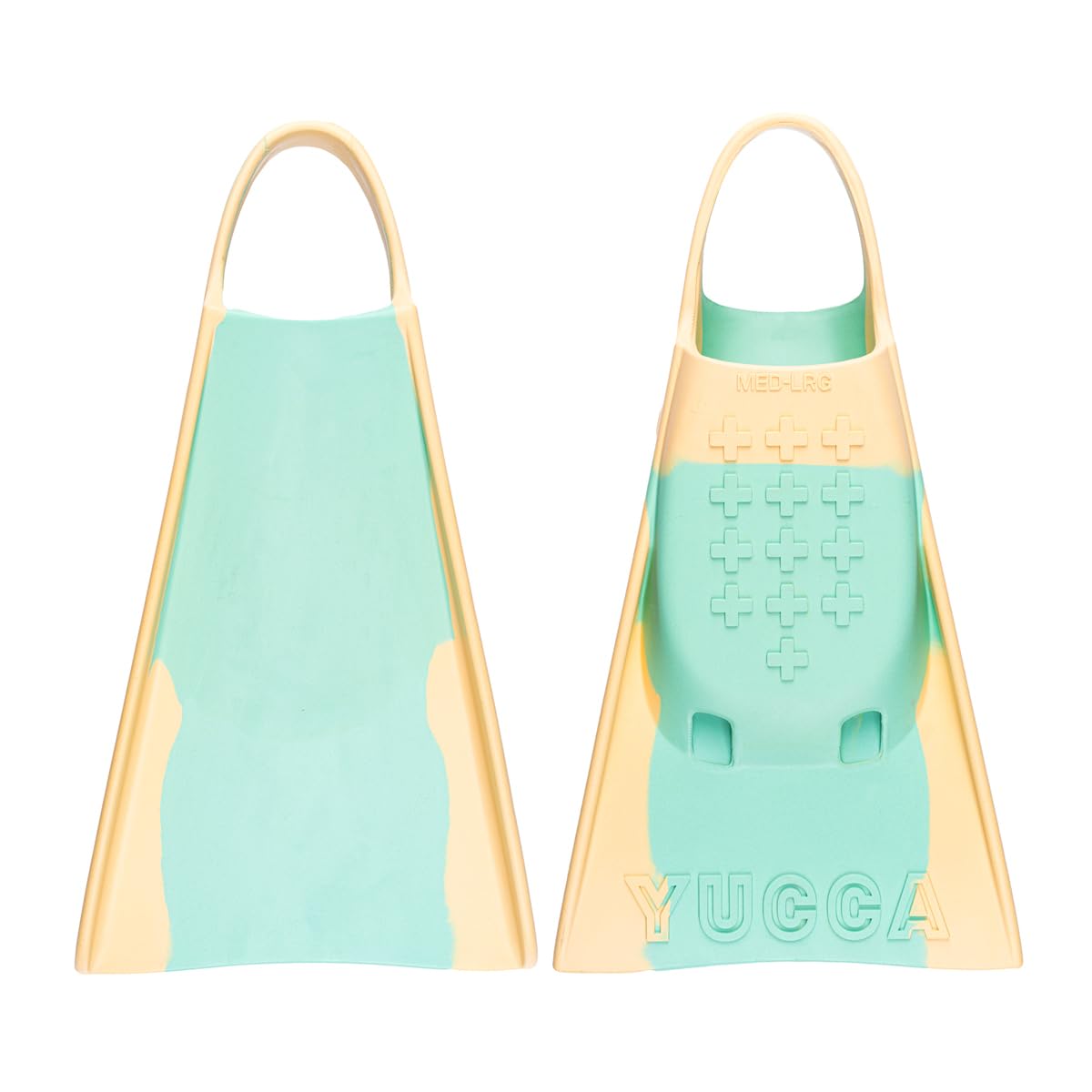 Photo 1 of Yucca Fins Ultra Soft Flex Short Blade Swimfins for Bodysurfing & Bodyboarding - Premium Malaysian Rubber - Yarrow - ML