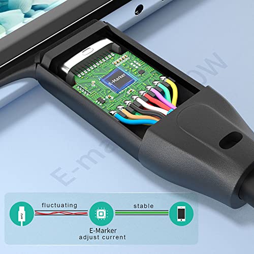 Qces Usb C 3.1 Gen 2 Cable 15Ft, Usb C To C Cable 10Gbps 4K@60Hz Video Output 100W Pd Fast Charging For Thunderbolt 4/3 Cable Compatible With Macbook Pro/Air, Ipad Pro, Galaxy S20, Quest 1/2, Monitor #TOP5
