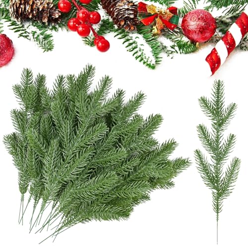 LPAMABA 30 Stück Künstliche Tannenzweige, 30cm Künstliche Kiefer...
