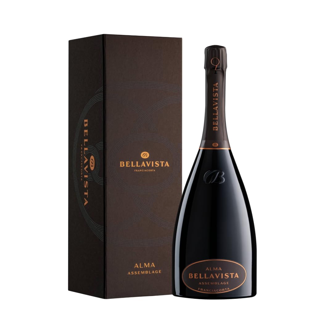 Bellavista Alma Assemblage – Franciacorta DOCG in Geschenkverpackung – Rebsorten Chardonnay, Pinot Nero, Pinot Bianco – 1 Flasche à 1500 ml
