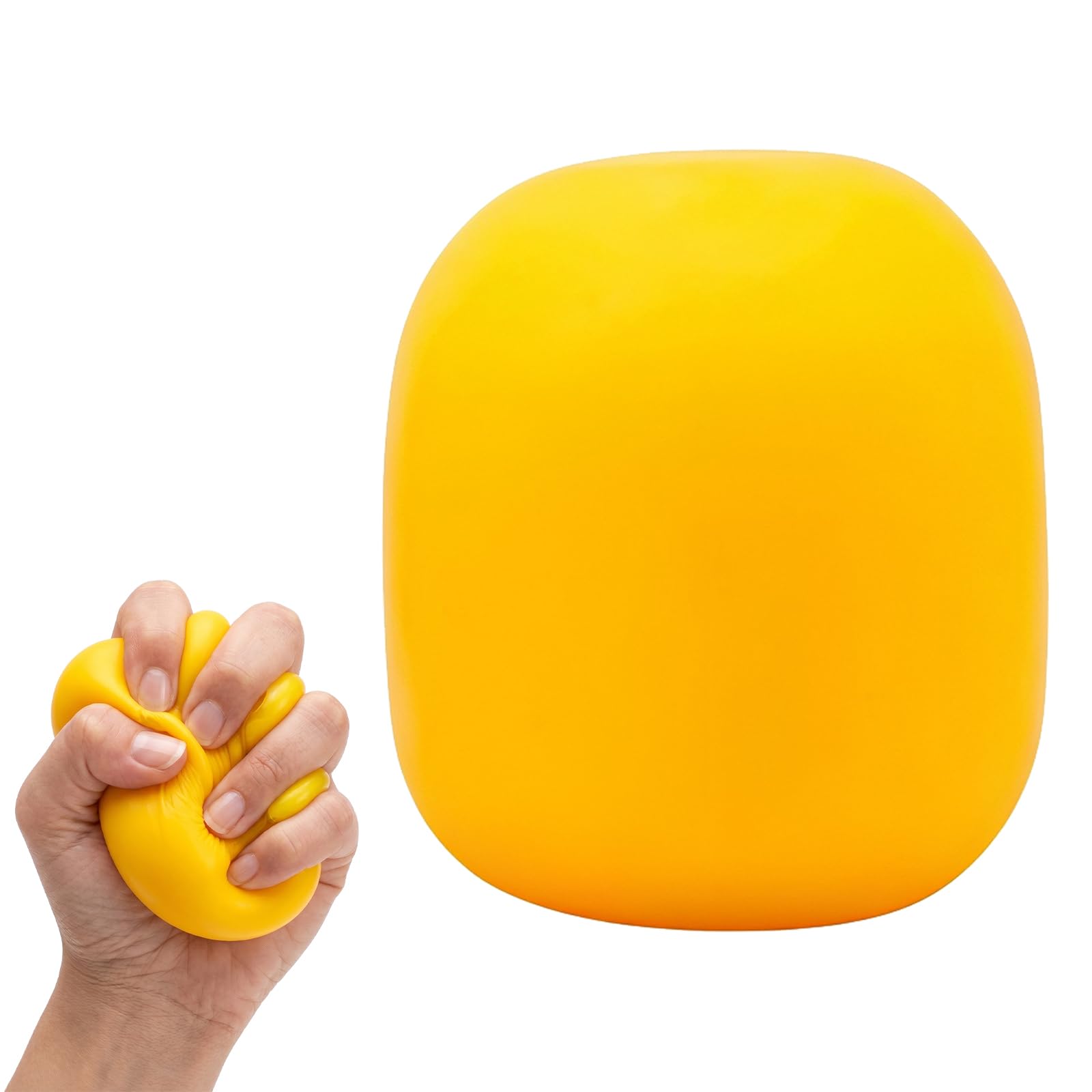 Squeeze Color Changing Squishy Soft Square Malt Sugar Filled Slow Stress Balls, Color Changing Squishy Sensory Toy, Anxiety Relief Shape Fidgets for Pull Stretch Squishy Toy (Yellow)