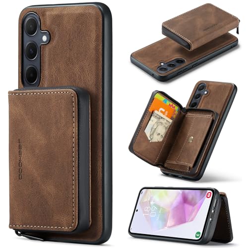 Étui détachable magnétique en cuir 2 en 1 Galaxy A35 anti-choc et anti-perte