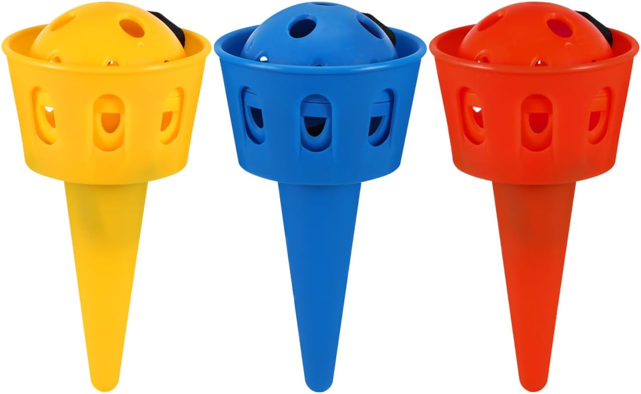SAFIGLE 3 Sets Toss Catch Ball Toy with Scoop for Kids Ages 3-5 - Lightweight Portable Ball and Scoop Outdoor and Indoor Game for Children