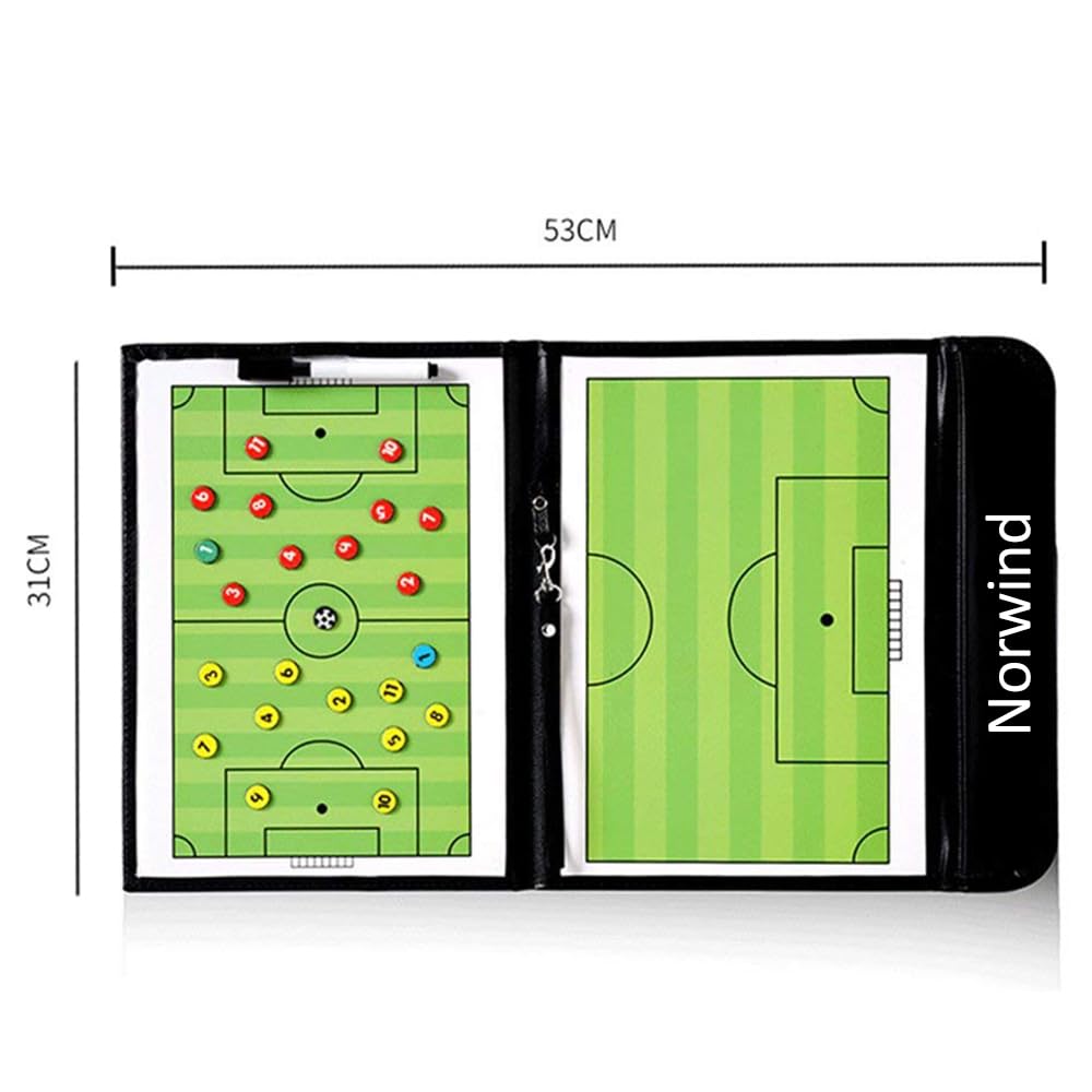 サッカーボード 作戦ボード 作戦盤 折りたたみ式 コーチングボード 戦略指導 専用ペンとマグネット付き 持ち運びに便利